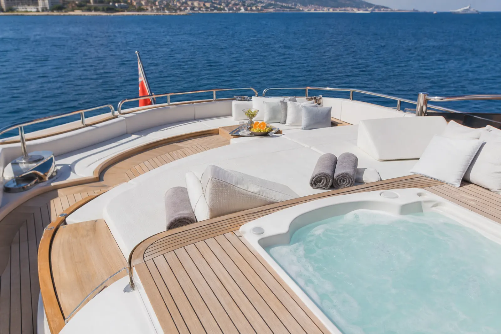 Luxury yacht sun deck detail